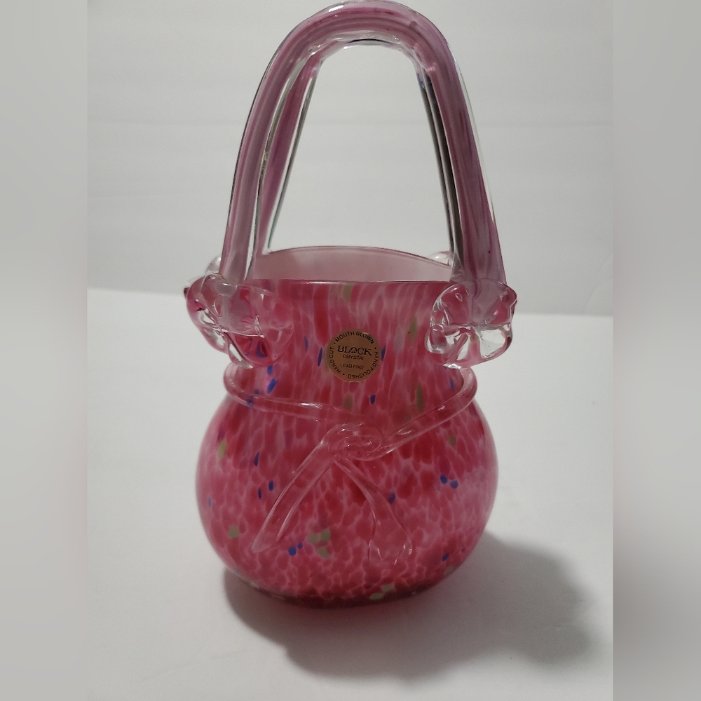 Hand cut crystal vase